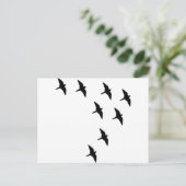 zwarte vogels briefkaart (Staand voorkant)