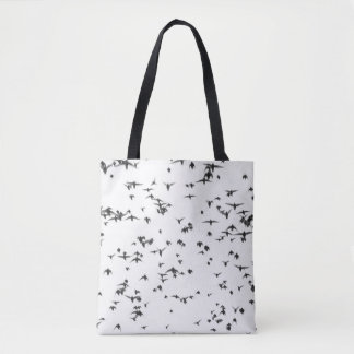 ZWARTE VOGELS DIE OP SKY VLIEGEN TOTE BAG
