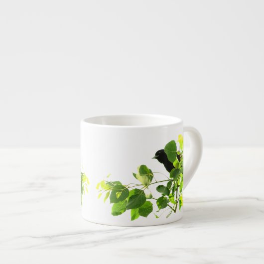 Zwarte vogels espresso kop (Voorkant rechts)