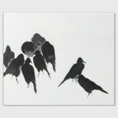 ZWARTE VOGELS JAPANSE INKT WASH INPAKPAPIER (Vlak)