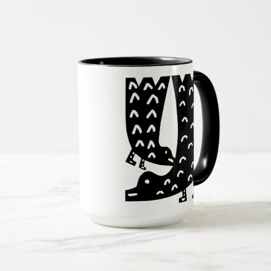 Zwarte vogels mok (Voorkant rechts)