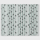 Zwarte vogels neergestreken op een boomstam Inpakp Cadeaupapier (Vlak)