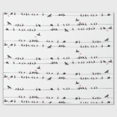 Zwarte vogels op de draden cadeaupapier (Vlak)