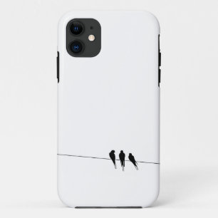 Zwarte vogels op een draad Case-Mate iPhone case