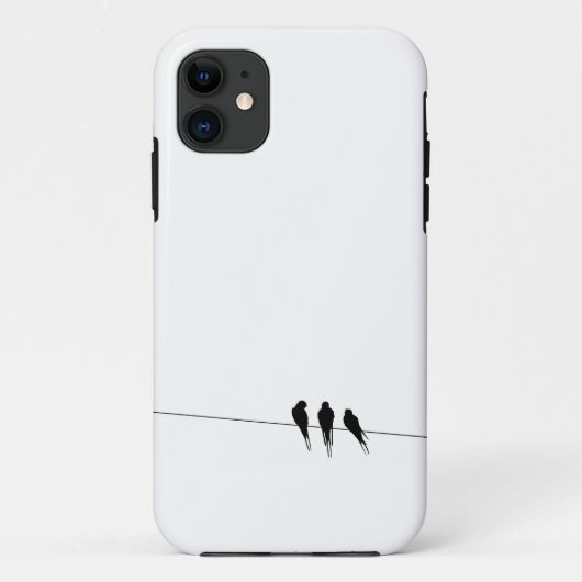 Zwarte vogels op een draad Case-Mate iPhone case (Achterkant)