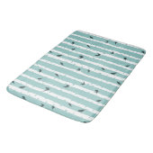 Zwarte vogels op White Birch Trees Pattern Bathmat Badmat (Gekanteld)