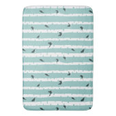 Zwarte vogels op White Birch Trees Pattern Bathmat Badmat (Voorkant Verticaal)