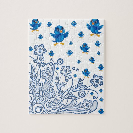 zwarte vogels puzzel iedereen legpuzzel (Verticaal)