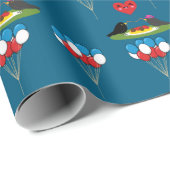 Zwarte vogels Spaghetti gehaktballen Valentijnsdag Cadeaupapier (Rol Hoek)