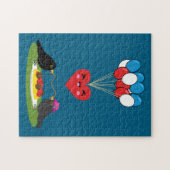 Zwarte vogels Spaghetti Gehaktballen Valentijnsdag Legpuzzel (Horizontaal)