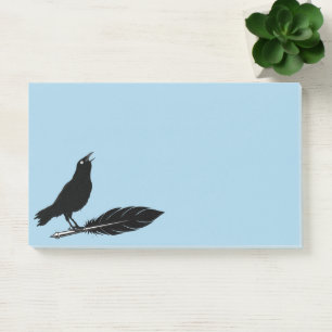 Zwarte Vogels Veer Pen Raaf Post-it Notities Post-it® Notes