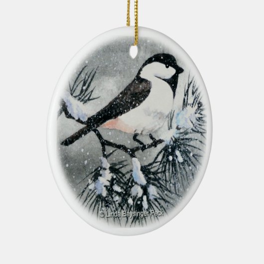 Zwarte vogelsneeuw keramisch ornament (Rechts)