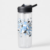 zwarte volleyballen en sterren in kleine letters waterfles (Links)