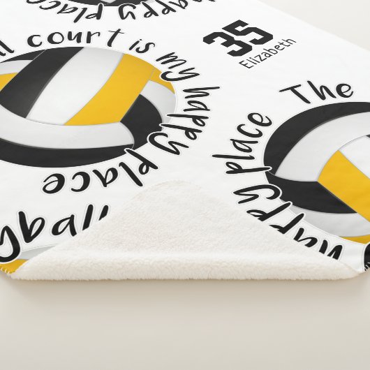 zwarte volleybalrechtbank gelukkig plaats typograf sherpa deken (3/4)