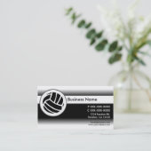 Zwarte volleybalsalon met witte flade visitekaartj visitekaartje (Staand voorkant)