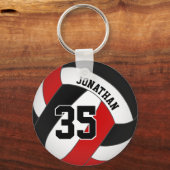 zwarte volleybalspeler , speciaal nummer van jerse sleutelhanger (Achterkant)