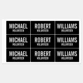 Zwarte Volunteer Badge met Etiketten voor aangepas Labels (Vel)