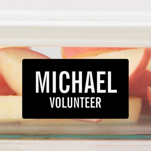 Zwarte Volunteer Badge met Etiketten voor aangepas Labels (Aangebracht)