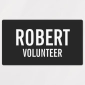 Zwarte Volunteer Badge met Etiketten voor aangepas Labels (Design 2)