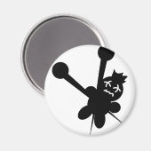 zwarte voodoo doll naalden martelen magneet (Voorkant / Achterkant)