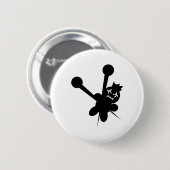 zwarte voodoo doll naalden martelen ronde button 5,7 cm (Voorkant /achterkant)