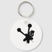 zwarte voodoo doll naalden martelen sleutelhanger (Voorkant)