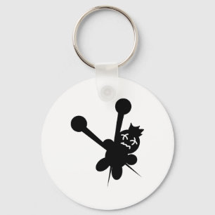 zwarte voodoo doll naalden martelen sleutelhanger