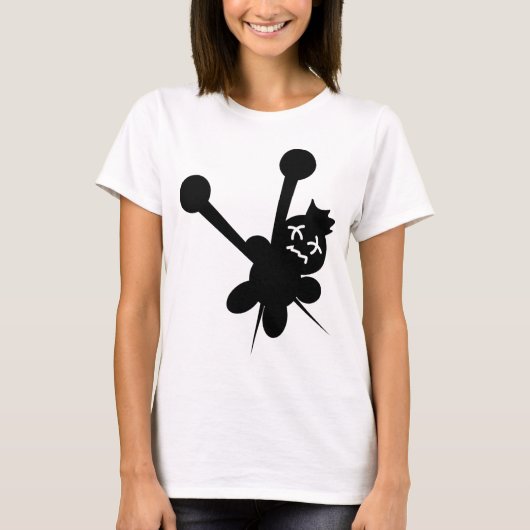 zwarte voodoo doll naalden martelen t-shirt (Voorkant)