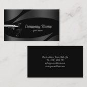 Zwarte voorauto in metaalbochten Visitekaartje (Voorkant / Achterkant)
