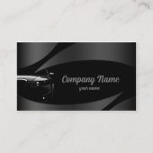 Zwarte voorauto in metaalbochten Visitekaartje (Voorkant)