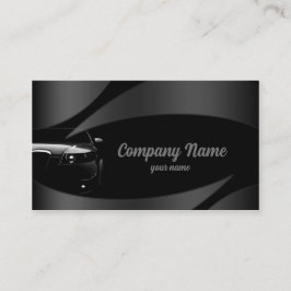 Zwarte voorauto in metaalbochten Visitekaartje