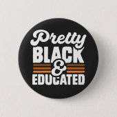  zwarte voorgeschiedenis (zwart en opgeleid) ronde button 5,7 cm (Voorkant)