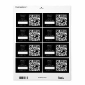 Zwarte voorraad QR | Aangepaste bedrijfsproductcod Etiket (Full Sheet)