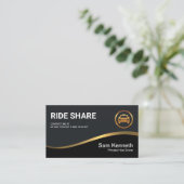 zwarte, voortreffelijke Gold Wave Ride Share-drive Visitekaartje (Staand voorkant)