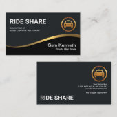 zwarte, voortreffelijke Gold Wave Ride Share-drive Visitekaartje (Voorkant / Achterkant)