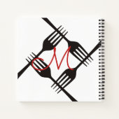 zwarte vorken, recept notebook met een persoonlijk notitieboek (Achterkant)