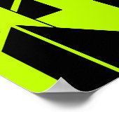 Zwarte vormen op Abstracte MCM-look voor lippengro Poster (Hoek)