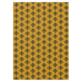 Zwarte vouw op mosterdgeel patroon tafelkleed (Voorkant)