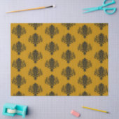 Zwarte vouw op mosterdgeel patroon tissuepapier (Craft)