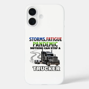 Zwarte Vrachtwagen Snelheid Road Sterkte Onstuitba iPhone 16 Hoesje
