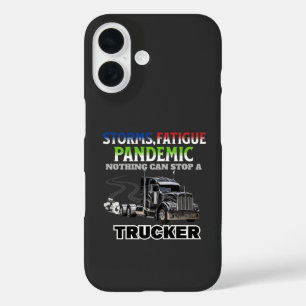 Zwarte Vrachtwagen Snelheid Road Sterkte Onstuitba iPhone 16 Hoesje