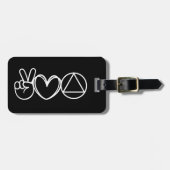  zwarte vrede liefde sereniteit bagagelabel (Voorkant horizontaal)