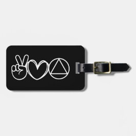 zwarte vrede liefde sereniteit bagagelabel