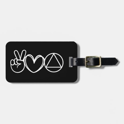  zwarte vrede liefde sereniteit bagagelabel (Voorkant horizontaal)