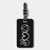  zwarte vrede liefde sereniteit bagagelabel (Voorkant verticaal)