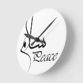 Zwarte vrede met Arabische kalligrafie "Salam" Ronde Klok (Hoek)