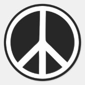 Zwarte Vredesbord Ronde Sticker (Voorkant)