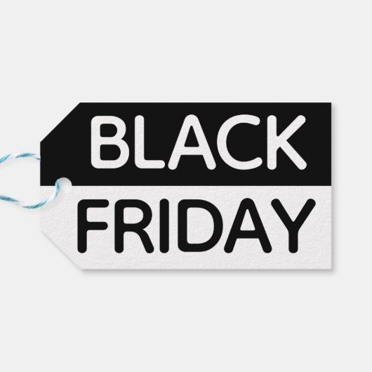 Zwarte Vrijdag - Modern, Minimaal Zwart-wit Cadeaulabel (Achterkant Horizontaal)