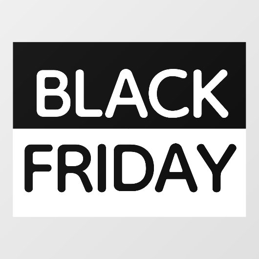 Zwarte Vrijdag - Modern, Minimaal Zwart-wit Raamsticker (Vel)