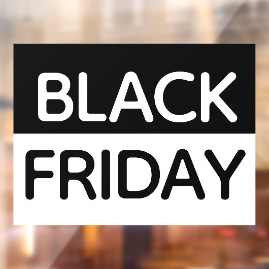 Zwarte Vrijdag - Modern, Minimaal Zwart-wit Raamsticker (Vel 2)